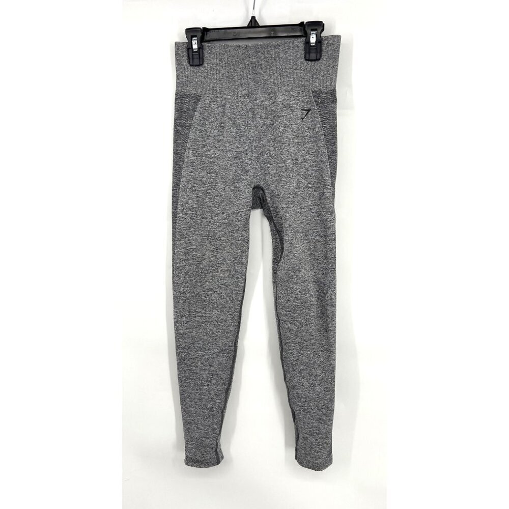 Gymshark Womens Gray High-Waist Seamless Leggings Large Logo Size Medium